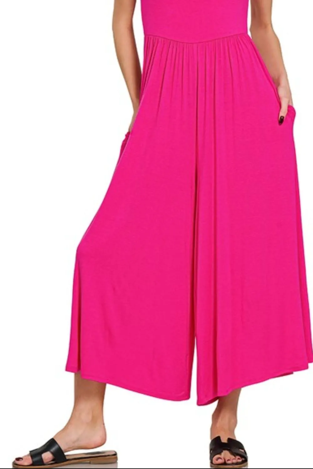 Zenana Double Layered Short Sleeve Jumpsuits
