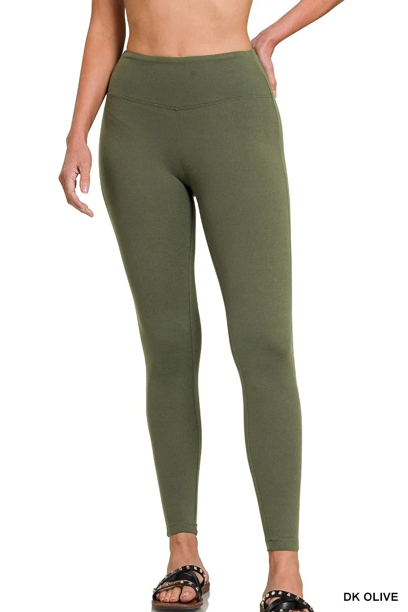 Zenana Microfiber Waistband Leggings