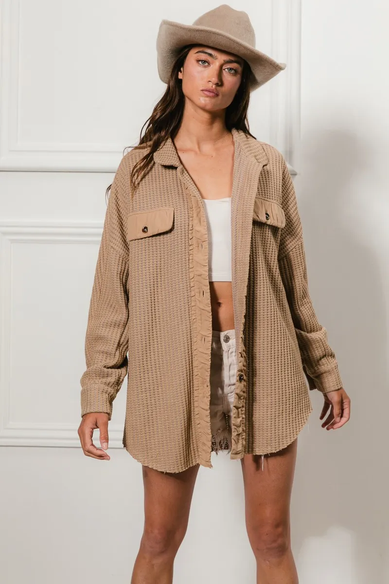 BiBi Heavy Waffle Oversized Shacket