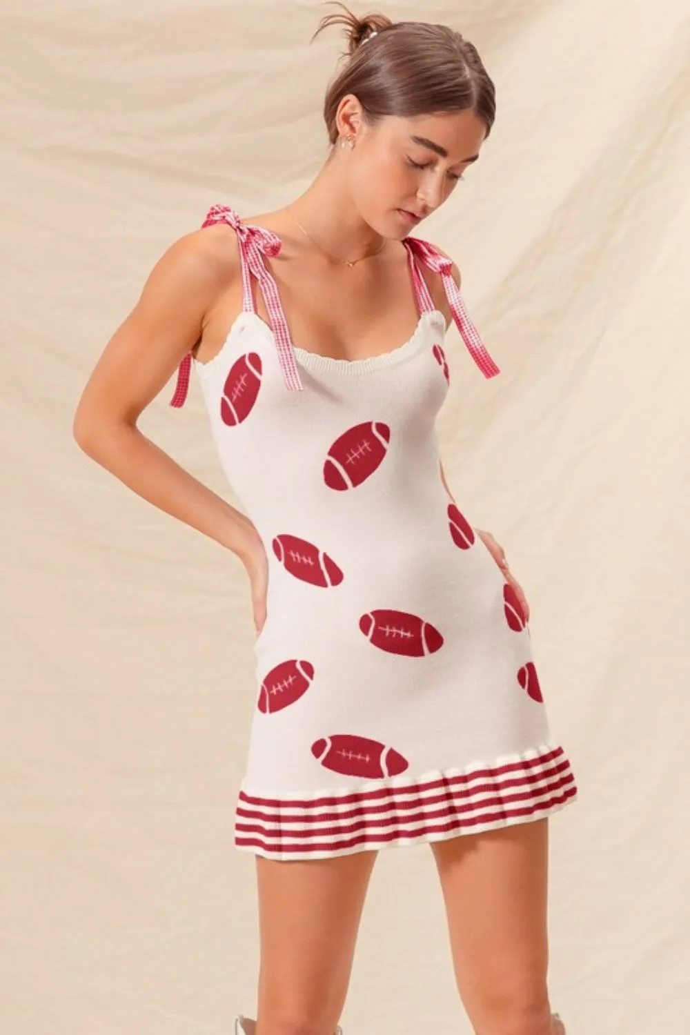 SO ME Gameday Football Knitted Mini Dress