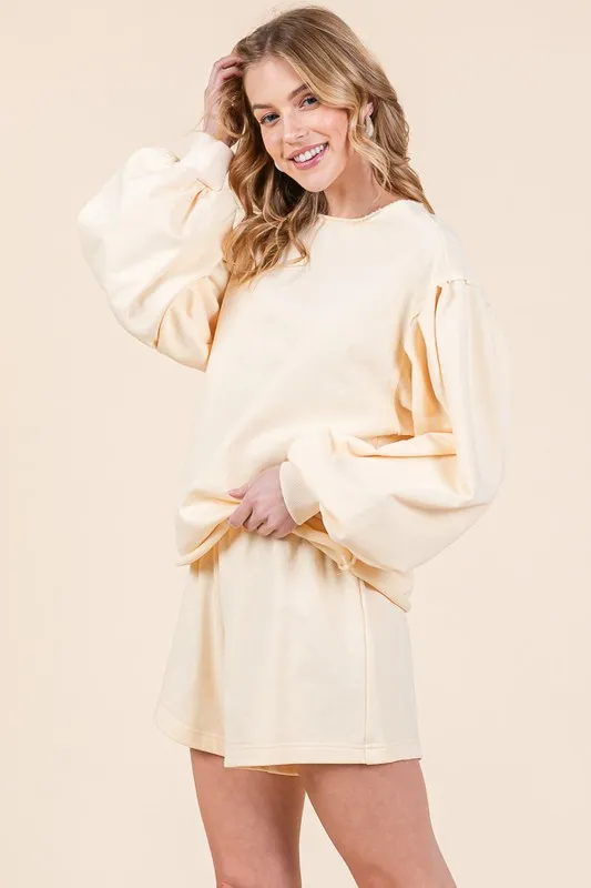 Lime 'N' Chili French Terry Sweatshirt and Shorts Set