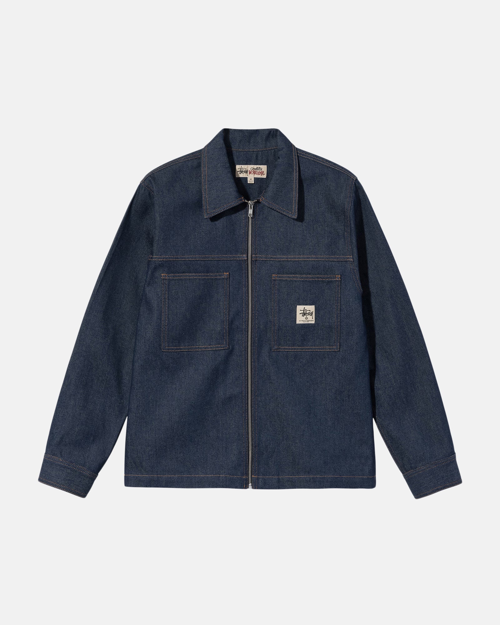 DENIM ZIP UP WORK SHIRT