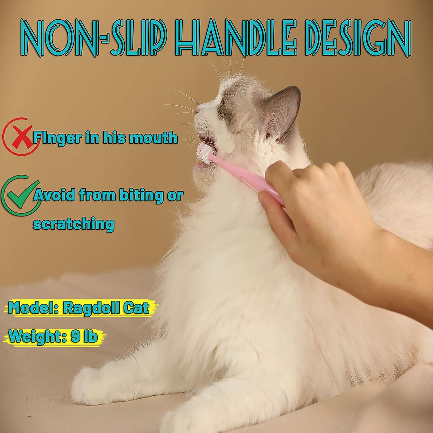 Emmeliestella Small dog & Cat Toothbrush 360 Degree Soft Silicone