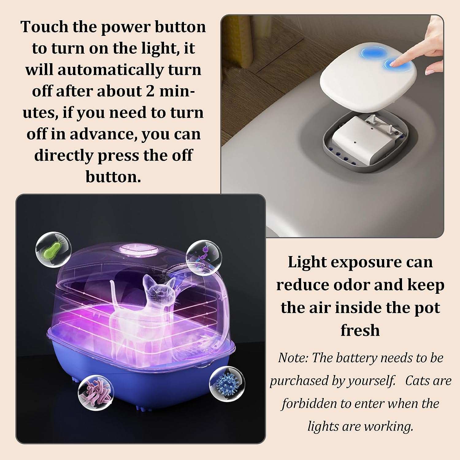 kathson Foldable Cat Litter Box with Lid Large Covered Cat Litter Box