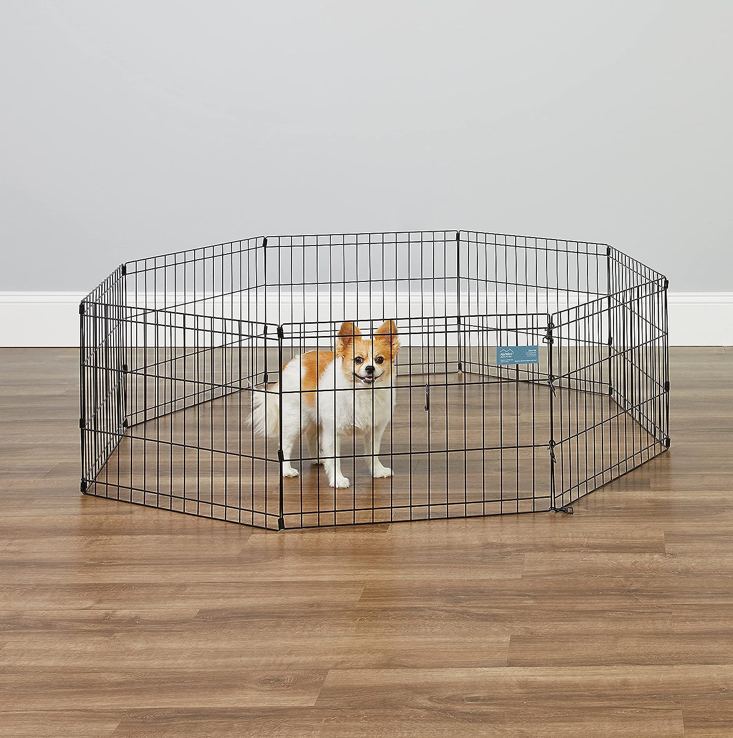 MidWest Homes for Pets Foldable Metal Dog Exercise Pen / Pet Playpen. Black w/ door, 24'W x 30'H, 1-Year Manufacturer's Warranty