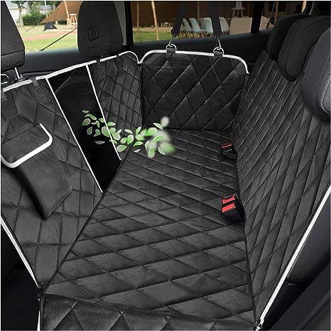 AULDEY Dog Car Seat Cover,Waterproof with Mesh Window and Storage Pocket,Durable Scratchproof Nonslip Dog Car Hammock with Universal Size Fits for Cars/Trucks/SUV