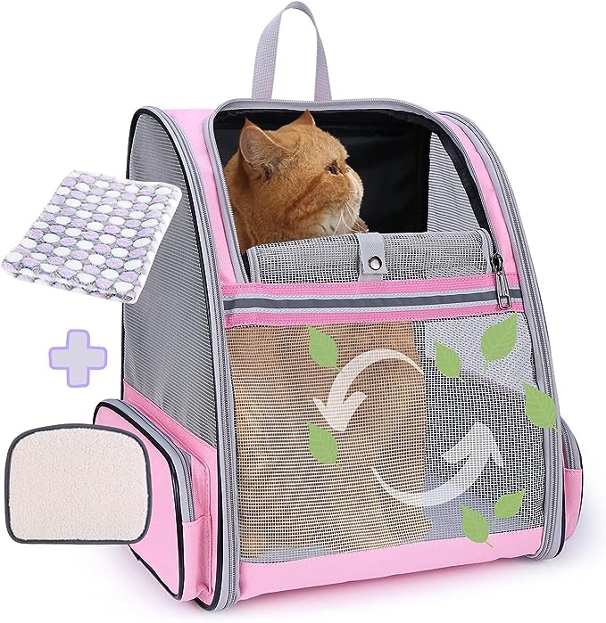 LOLLIMEOW Pet Carrier Backpack for Dogs and Cats,Puppies,Fully Ventilated Mesh,Airline Approved,Designed for Travel, Hiking, Walking & Outdoor Use