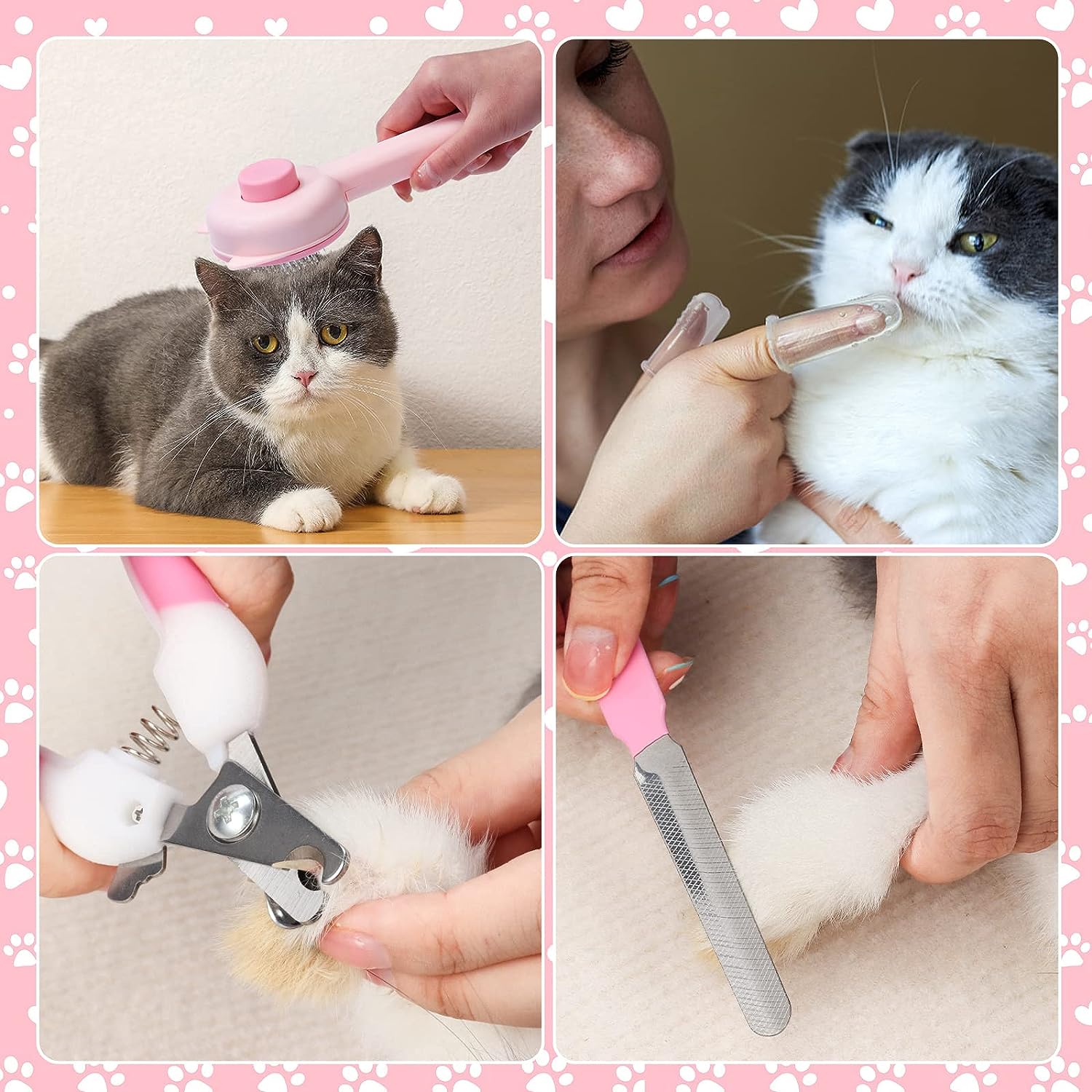 VCZONE 8 Pcs Cat Brush Grooming Kits