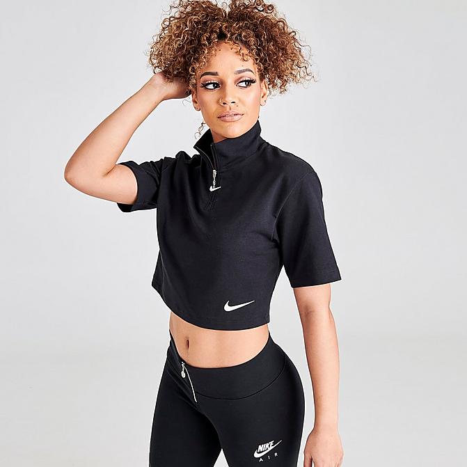 Women's Nike Sportswear Swoosh Short-Sleeve Half-Zip Mock Neck Top