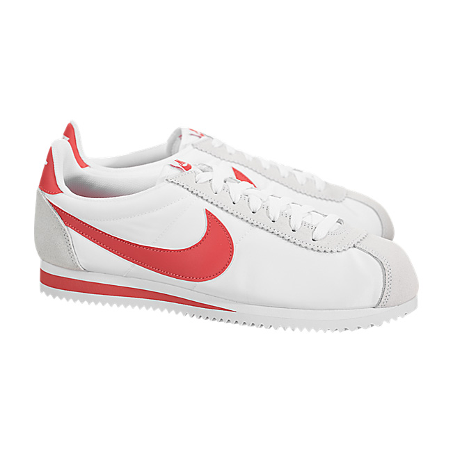 Nike Classic Cortez Nylon - White / Habanero Red