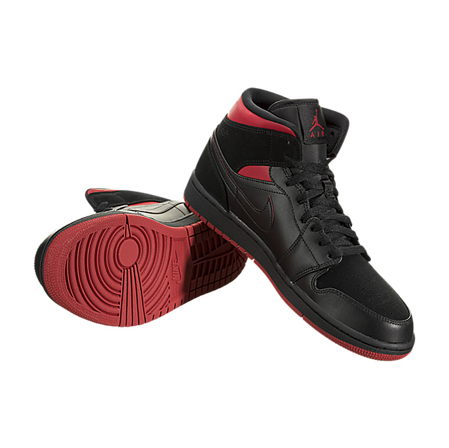 Air Jordan 1 Mid - Black / Tour Yellow-Gym Red