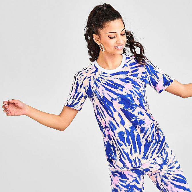 Women's adidas Originals 3-Stripes Tie-Dye T-Shirt