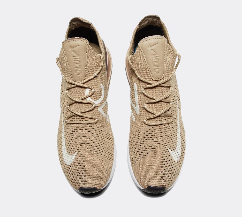 Nike Air Max 270 Flyknit Trainer - Khaki / Light Bone / Sepia Stone