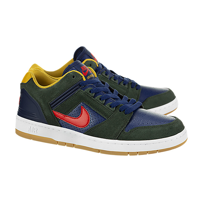 Nike SB Air Force II Low - Midnight Green / Habanero Red-Navy