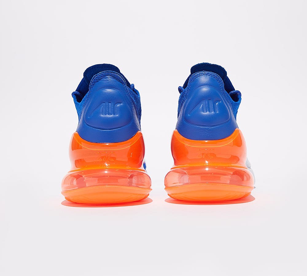 Nike Air Max 270 Flyknit Trainer - White / Racer Blue