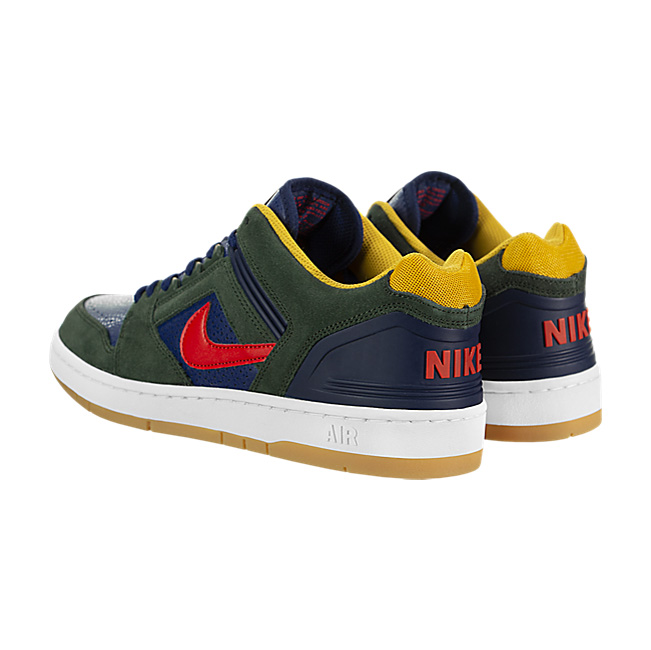 Nike SB Air Force II Low - Midnight Green / Habanero Red-Navy