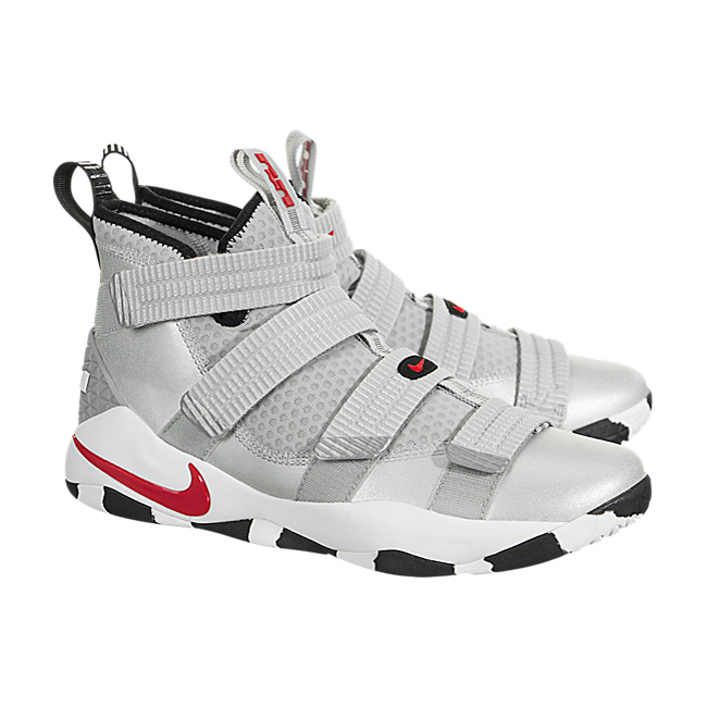 Nike Lebron Soldier XI SFG (Silver Bullet) - Metallic Silver / Varsity Red