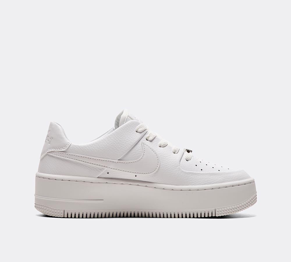 Nike Womens Air Force 1 Sage Low Trainer - White / White / White