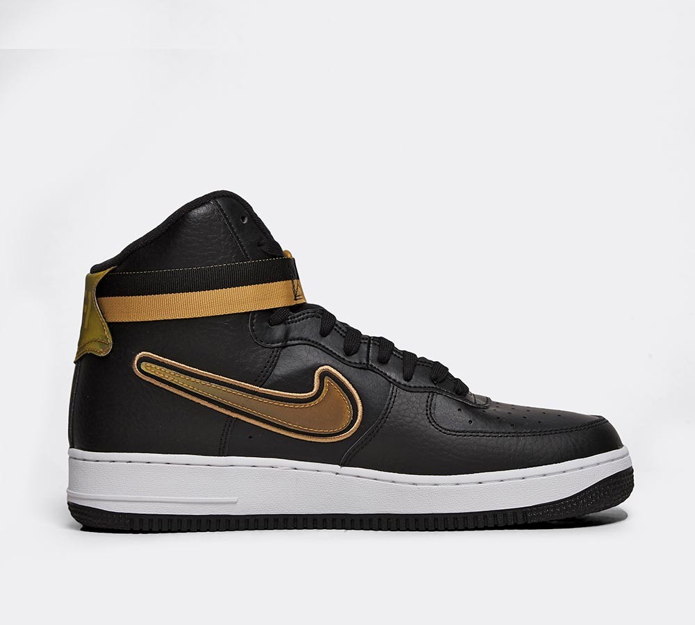 Nike Air Force 1 High '07 LV8 Sport Trainer - Black / Metallic Gold / White