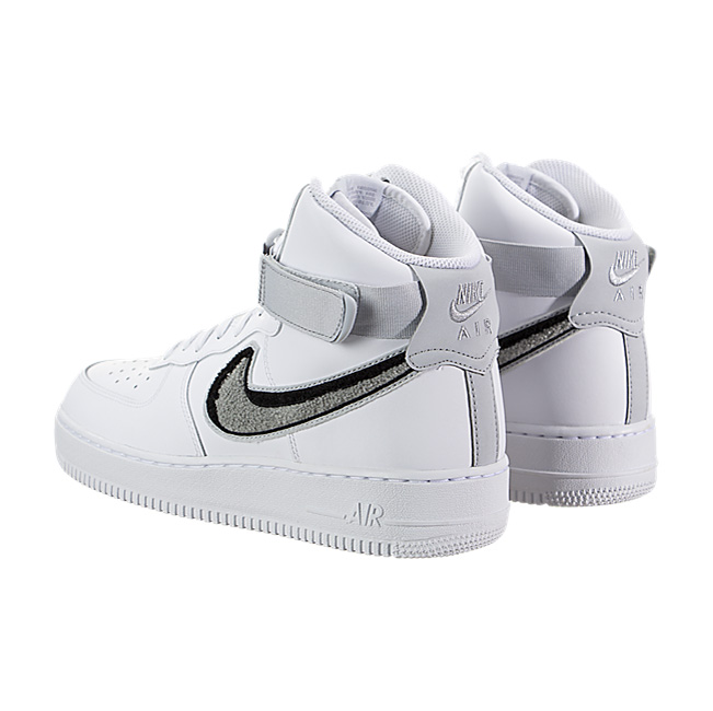 Nike Air Force 1 High '07 LV8 (Chenille Swoosh) - White / Wolf Grey-Pure Platinum