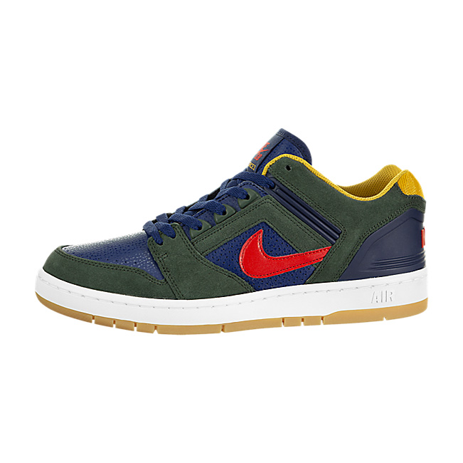 Nike SB Air Force II Low - Midnight Green / Habanero Red-Navy