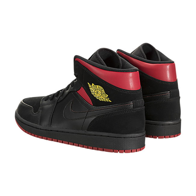 Air Jordan 1 Mid - Black / Tour Yellow-Gym Red