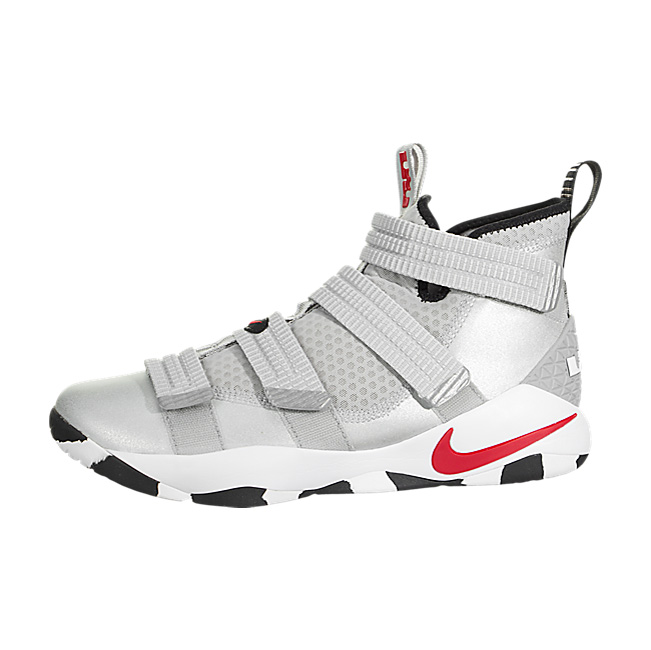 Nike Lebron Soldier XI SFG (Silver Bullet) - Metallic Silver / Varsity Red