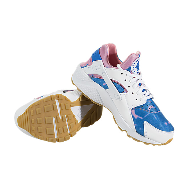 Nike Women Air Huarache Run Print - White / Blue Nubula
