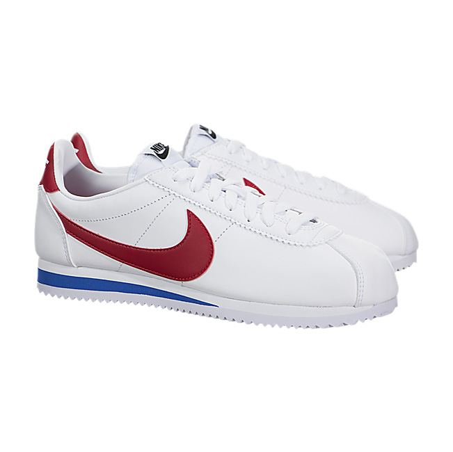 Nike Women Classic Cortez Leather - White / Varsity Red-Varsity Royal