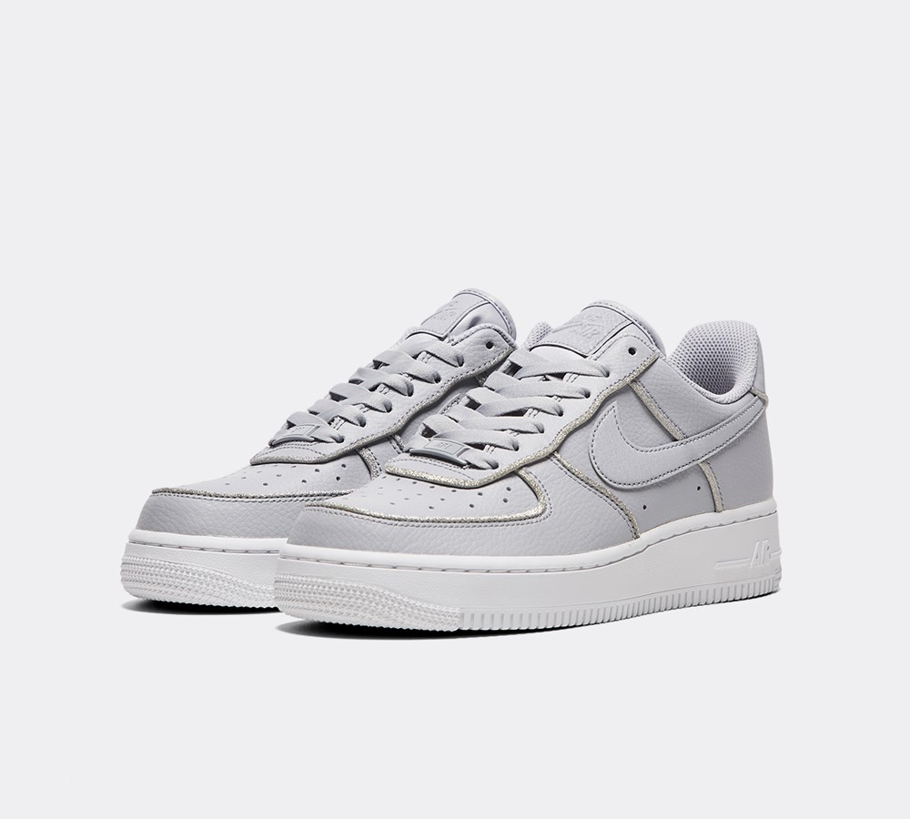 Nike Womens Air Force 1 Glitter Trainer - Wolf Grey / Pure Platinum