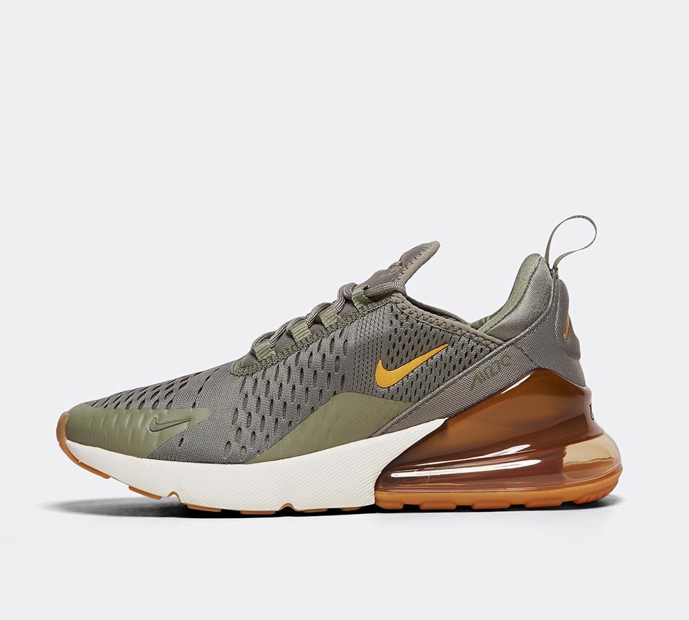 Nike Womens Air Max 270 Trainer - Dark Stucco / Metallic Gold
