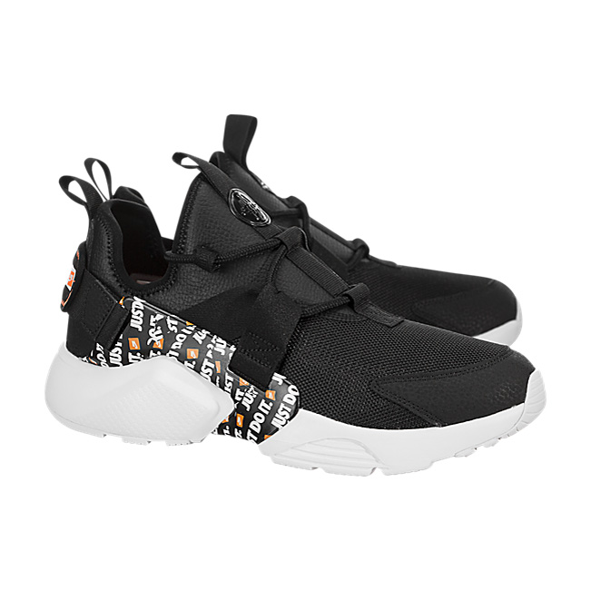 Nike Women Air Huarache City Low Premium - Black / White-Total Orange
