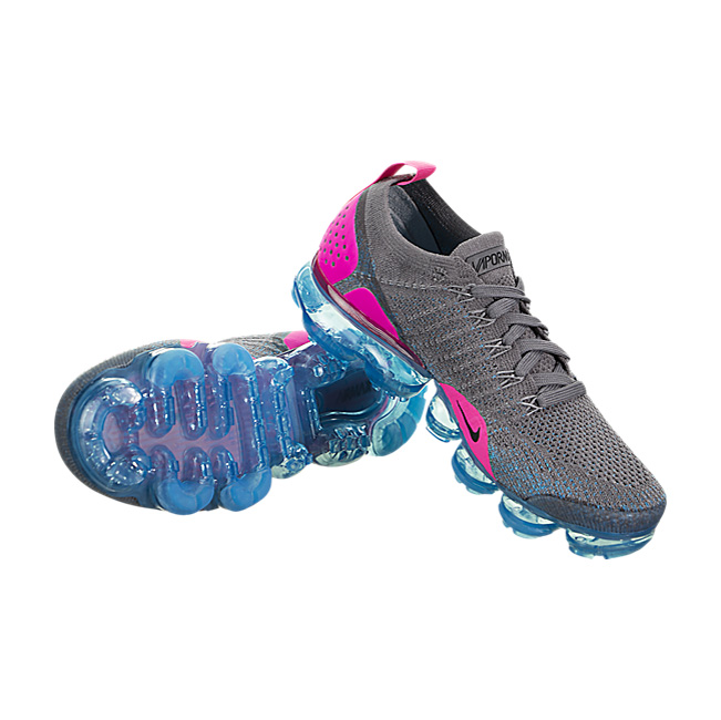 Nike Women Air Vapormax Flyknit 2 - Gunsmoke / Black-Blue Orbit-Pink Blast