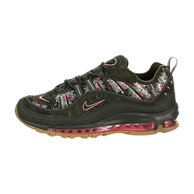 Nike Women Air Max 98 - Sequoia / Metallic Black-Sunset Pulse