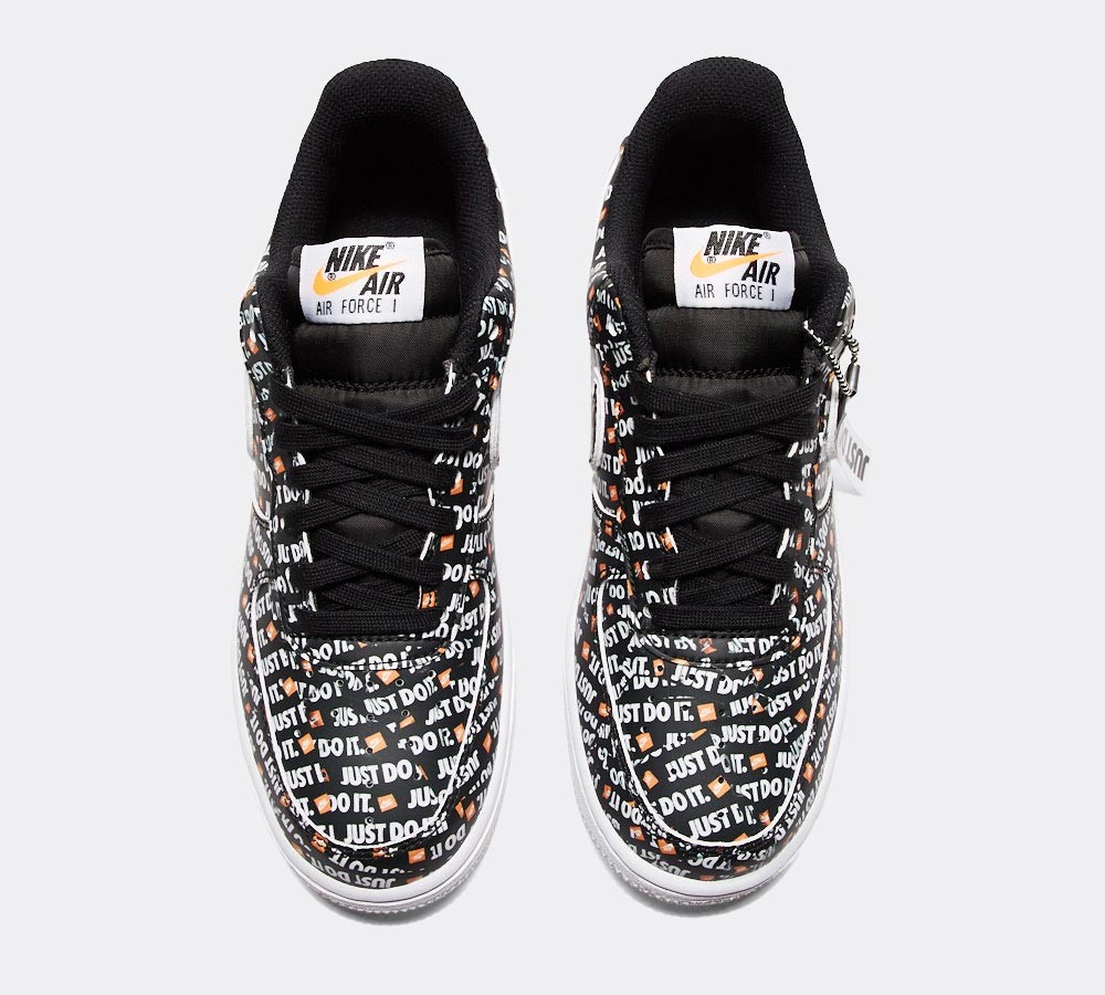 Nike Womens Air Force 1 '07 LV8 'JDI' Trainer - Black / White / Total Orange