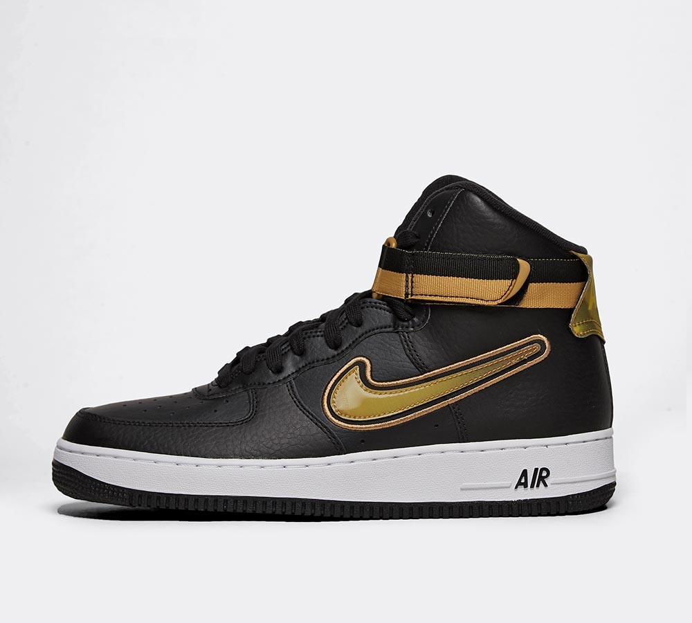 Nike Air Force 1 High '07 LV8 Sport Trainer - Black / Metallic Gold / White
