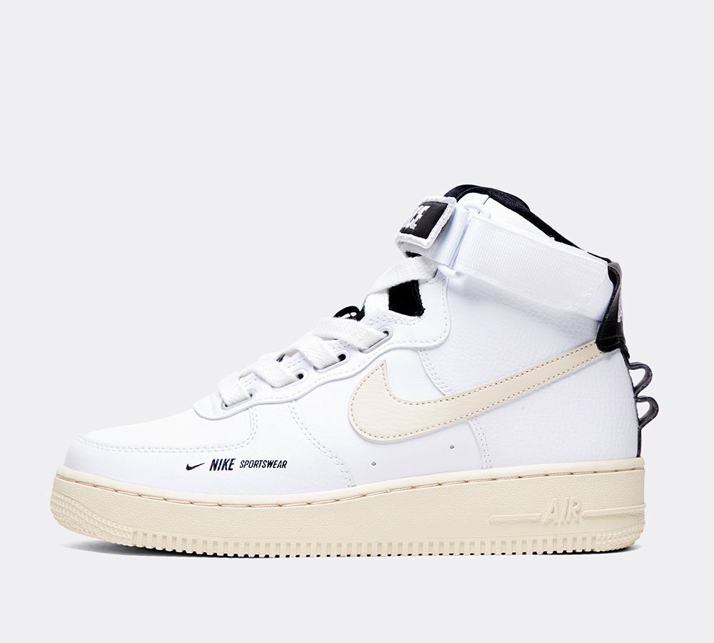 Nike Womens Air Force 1 High Utility Trainer - White / Light Crimson / Black