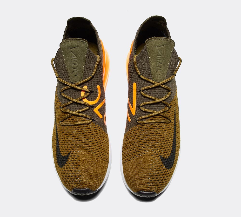 Nike Air Max 270 Flyknit Trainer - Olive Flak / Black