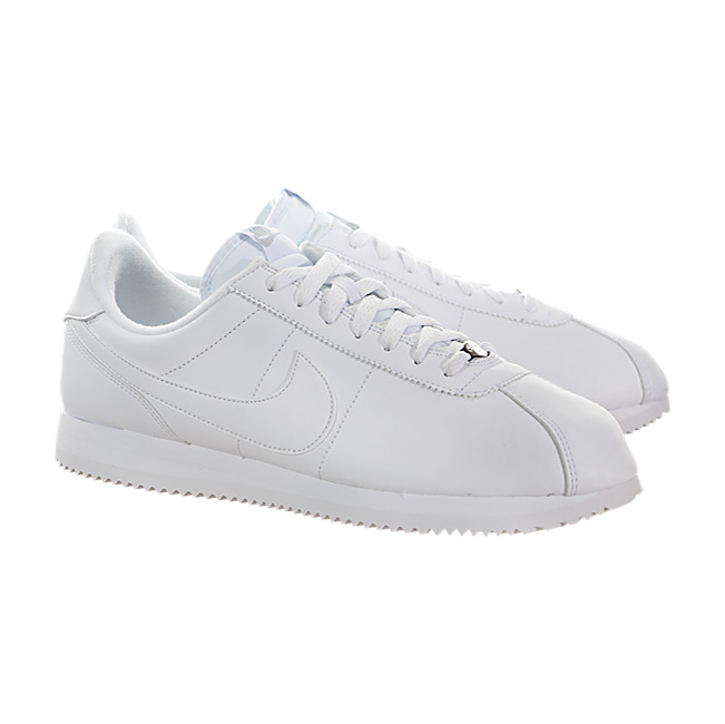 Nike Cortez Basic Leather - White / Wolf Grey-Metallic Silver-White