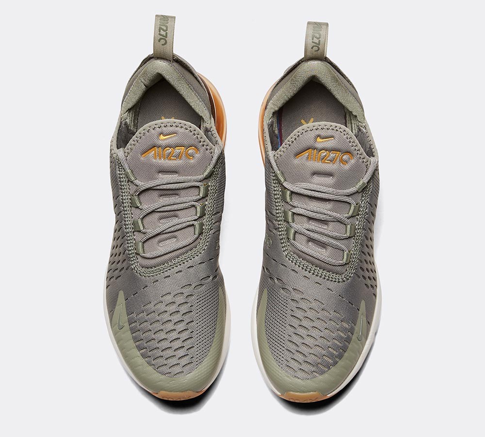 Nike Womens Air Max 270 Trainer - Dark Stucco / Metallic Gold