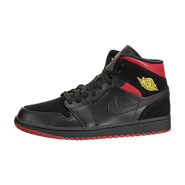 Air Jordan 1 Mid - Black / Tour Yellow-Gym Red