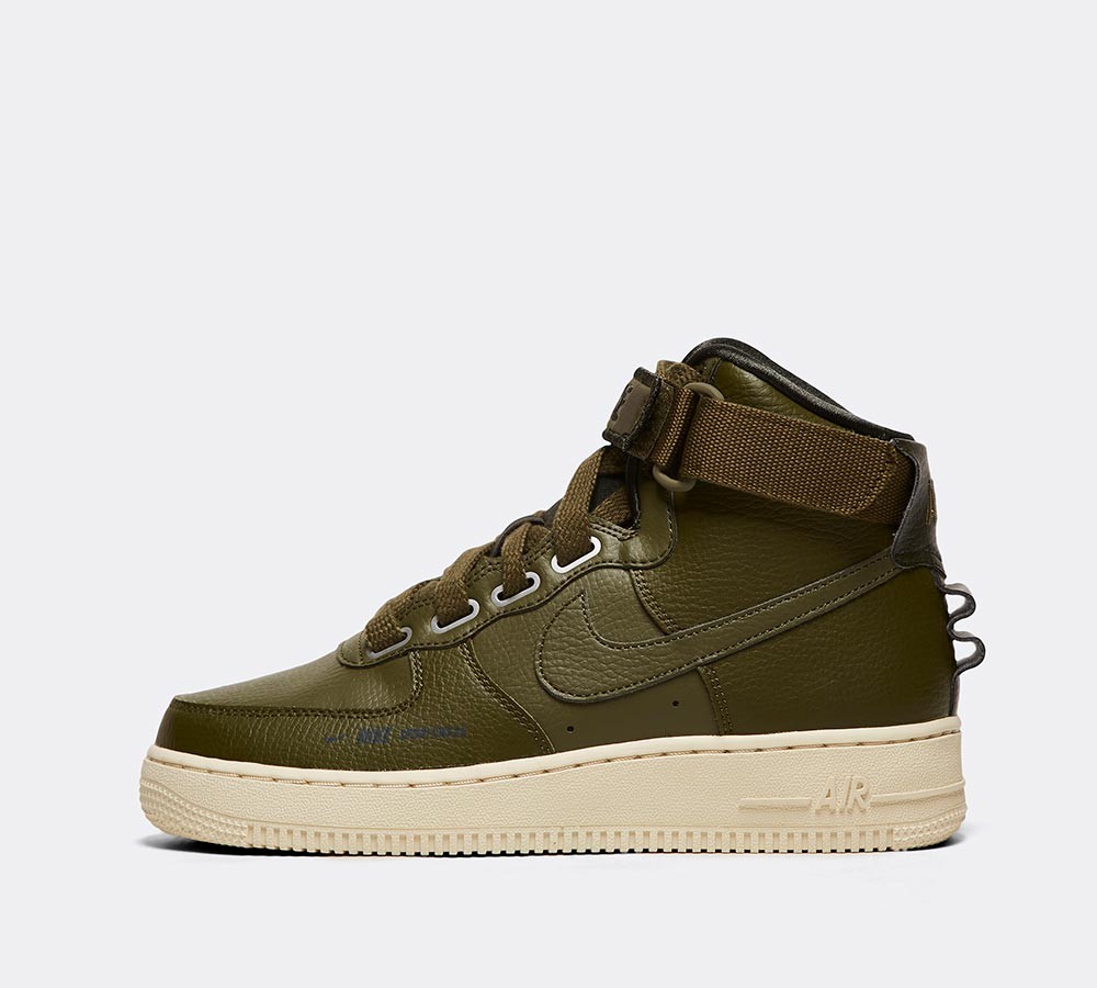 Nike Womens Air Force 1 High Utility Trainer - Olive Canvas / Olive Canvas