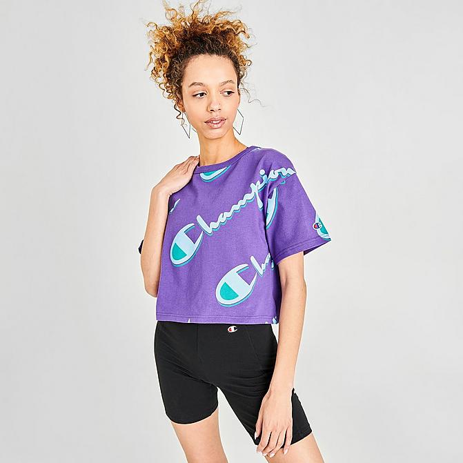 Women's Champion Allover Print Crop T-Shirt
