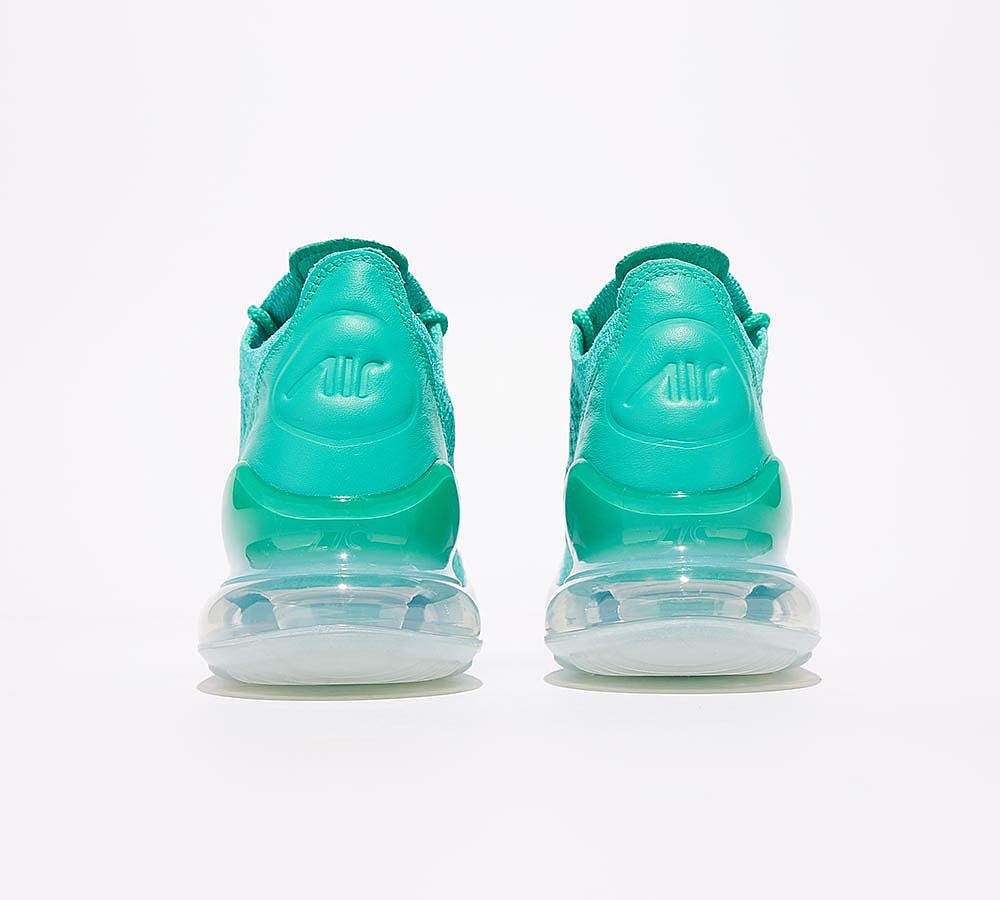 Nike Womens Air Max 270 Flyknit Trainer - Clear Emerald / Black