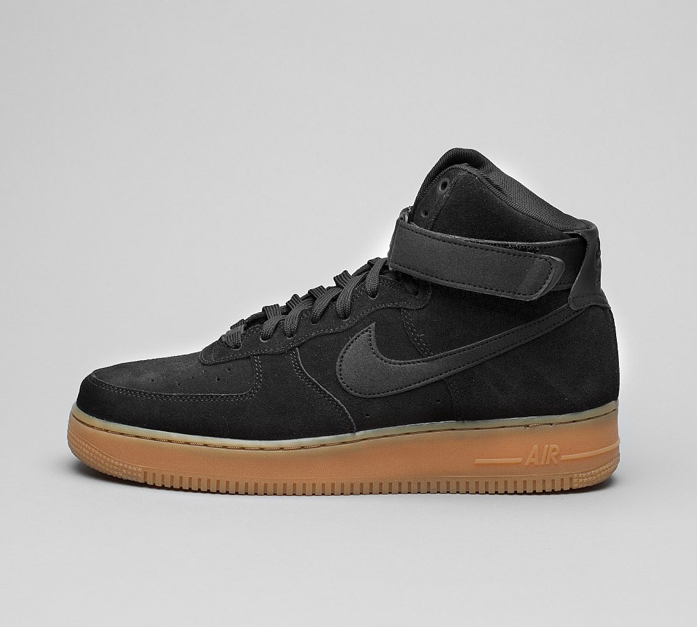 Nike Air Force 1 High '07 LV8 Suede Trainer - Black / Gum