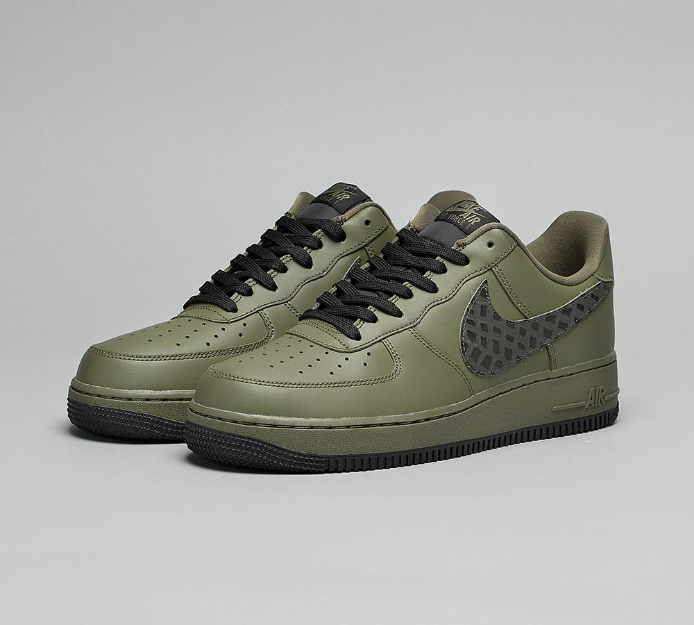 Nike Air Force 1 07 LV8 Trainer - Medium Olive / Black / Sequoia