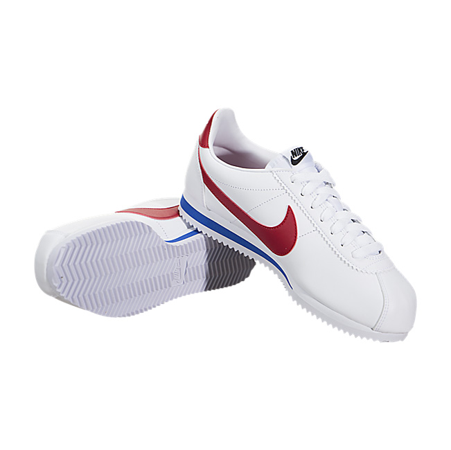 Nike Women Classic Cortez Leather - White / Varsity Red-Varsity Royal