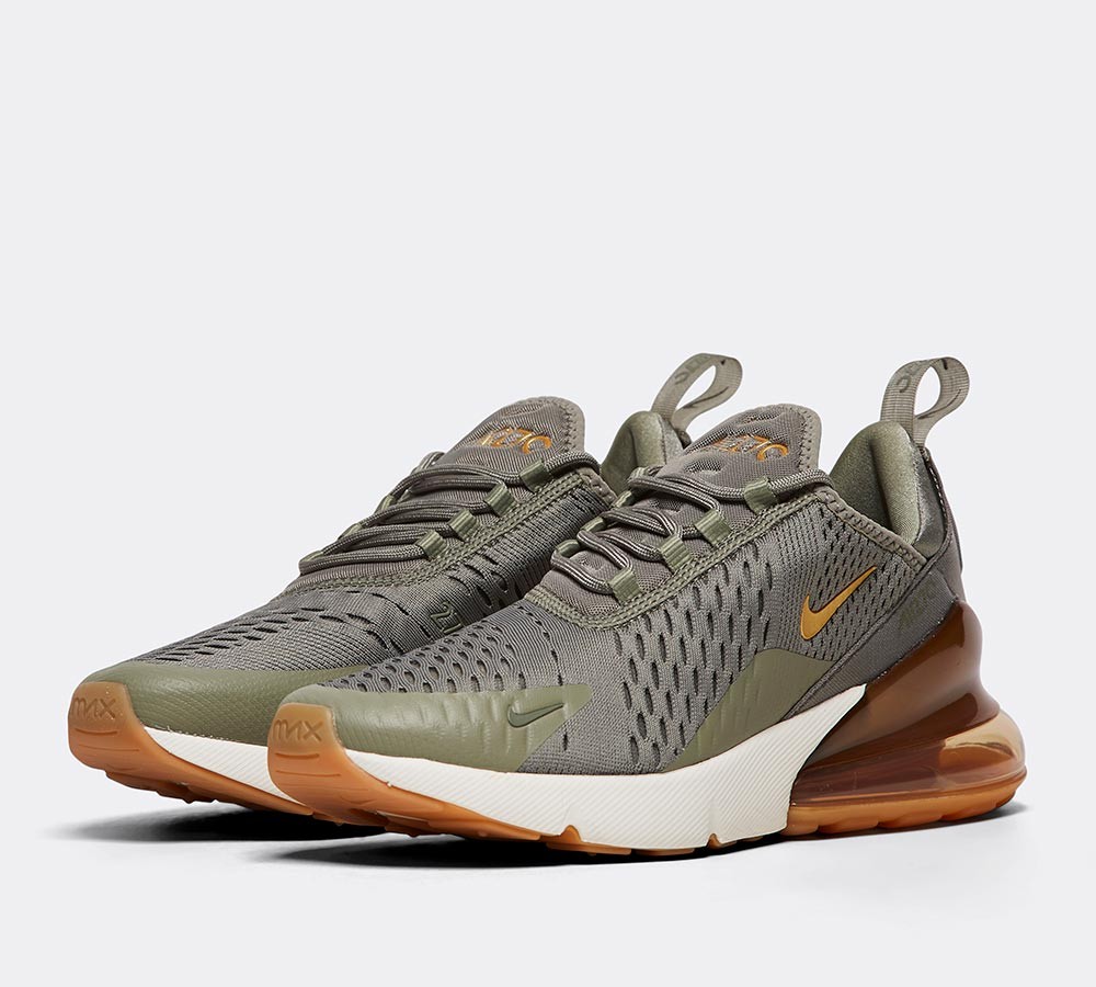 Nike Womens Air Max 270 Trainer - Dark Stucco / Metallic Gold