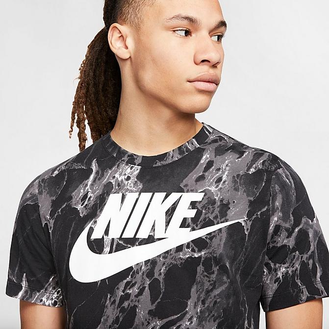 Men's Nike Swoosh Allover Marble Print Basketball T-Shirt
