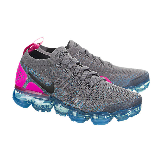 Nike Women Air Vapormax Flyknit 2 - Gunsmoke / Black-Blue Orbit-Pink Blast